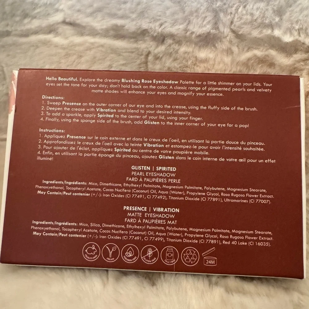 CHELLA  and VELA BEAUTY BLUSHING ROSE EYESHADOW PALETTE. New in Box